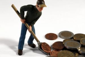 Geld schaufel