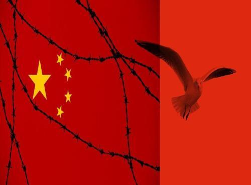 China Flagge Stacheldraht