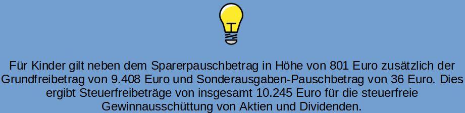 Freibetrag für Kinder