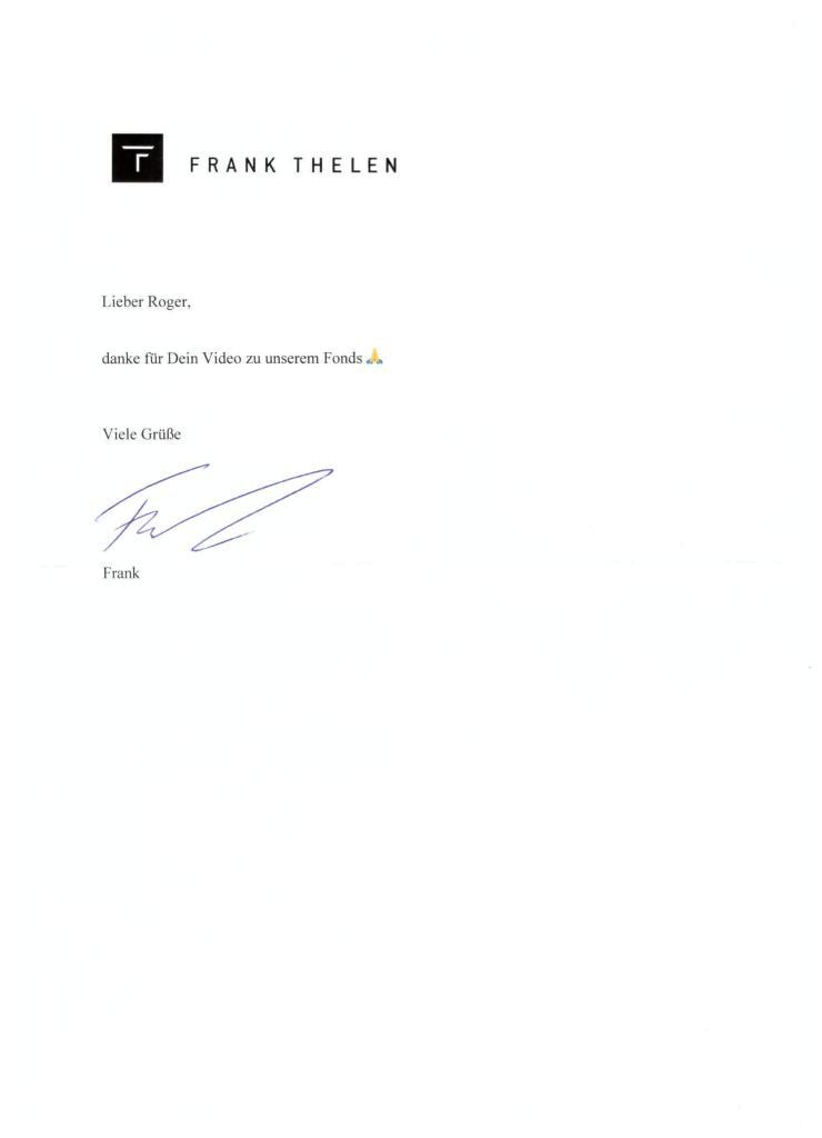 Brief von Frank Thelen