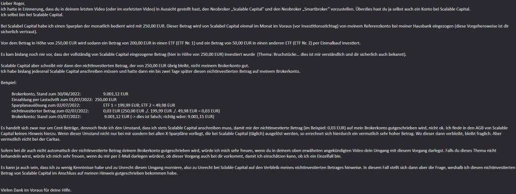 SC Community Frage an mich 